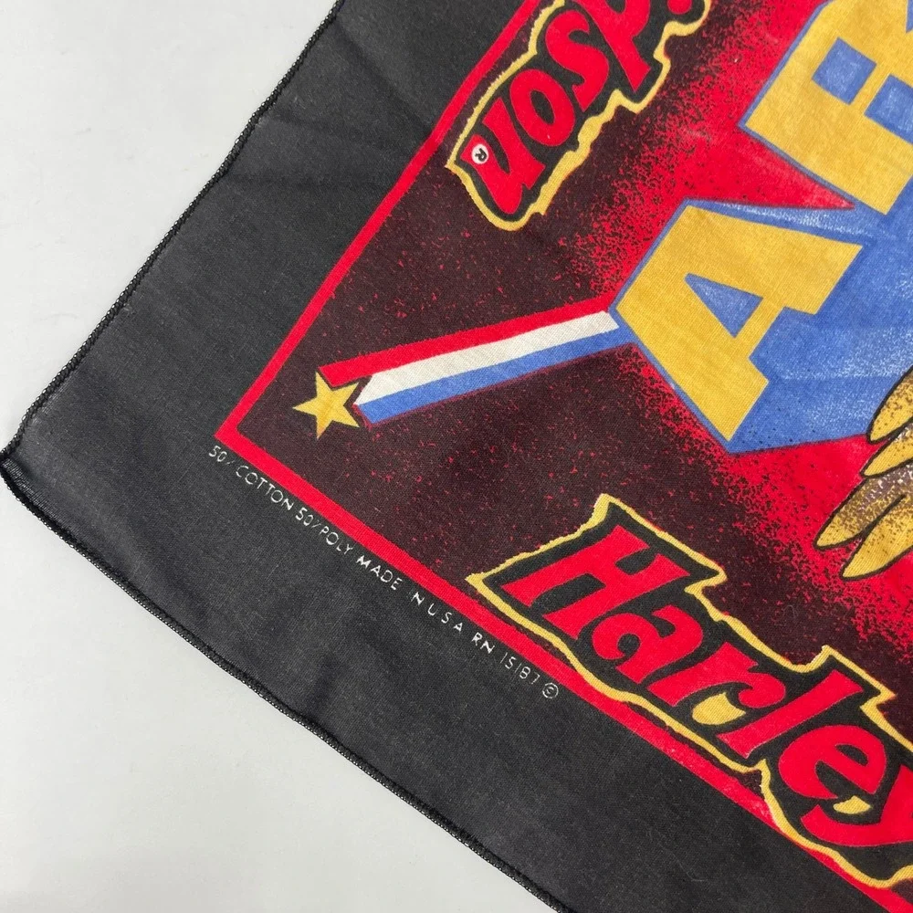 Vintage Harley Davidson Bandana Armed and Ready Eagle Biker Scarf USA Made